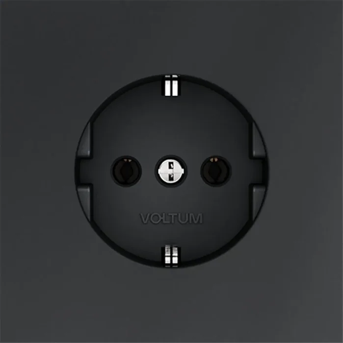 Розетка 1-м СП S70 16А с заземл. механизм графит Voltum VLS040107