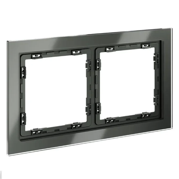 Рамка 2-м S70 стеклян. титан Voltum VLS110206