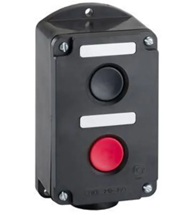 Пост кнопочный ПКЕ 222-2 У2 10А 660В 2 элемента черн. и красн. цилиндр накладной IP54 пост управления Электротехник ET519076
