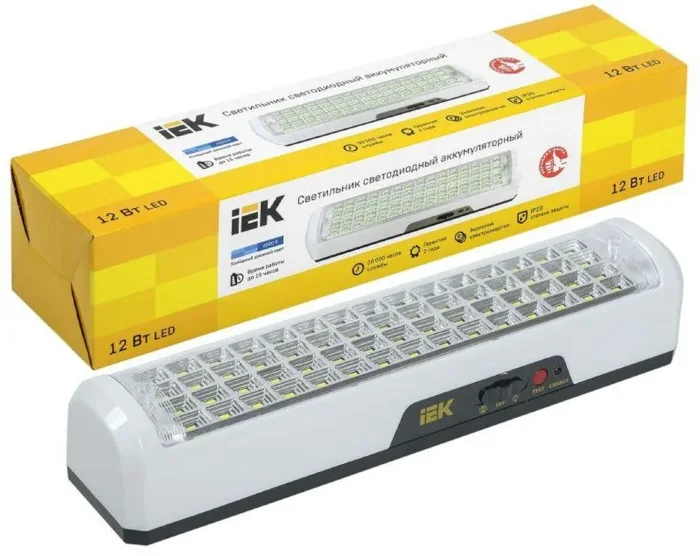 Светильник ДБА 3928 аккумулятор 15ч 12Вт IEK LDBA0-3928-60-K01