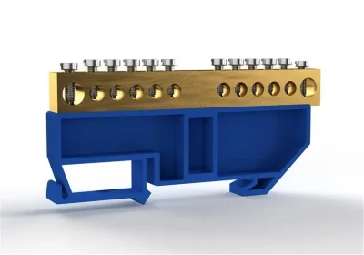 Шина нулевая на DIN-изоляторе 8х12мм 12 отвер. латунь TOKOV ELECTRIC TKE-BCB-812-12-DIN/N