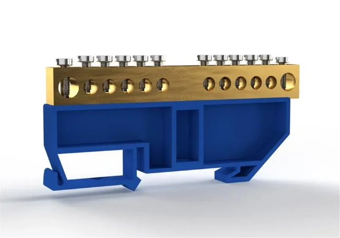 Шина нулевая на DIN-изоляторе 8х12мм 12 отвер. латунь TOKOV ELECTRIC TKE-BCB-812-12-DIN/N