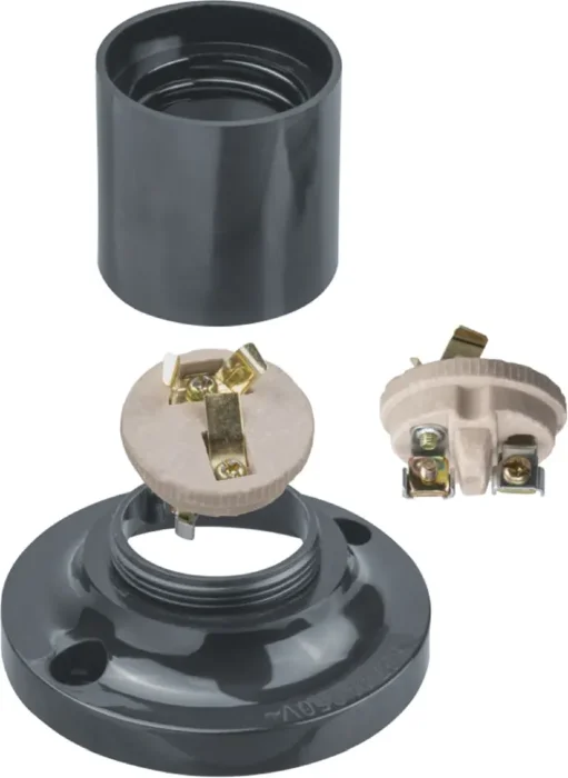 Патрон потолочный E27 71 608 NLH-BL-W2-E27 прямой карболит. черн. Navigator 71608