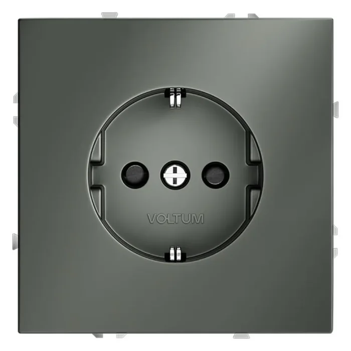 Розетка 1-м СП S70 16А с заземл. защ. шторки механизм титан Voltum VLS040206