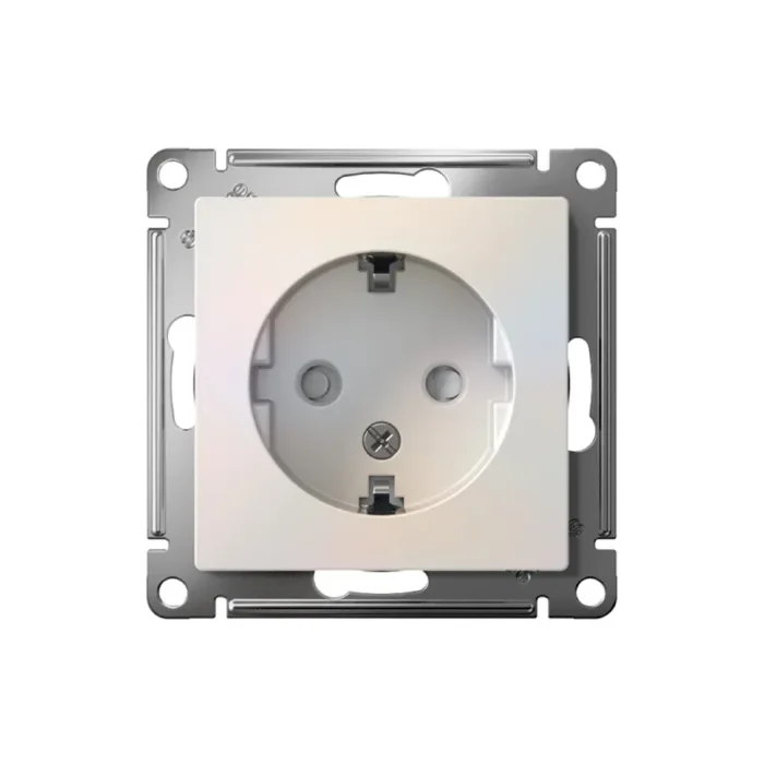 Розетка 1-м СП AtlasDesign 16А IP20 с заземл. защ. шторки механизм жемчуж. SE ATN000445