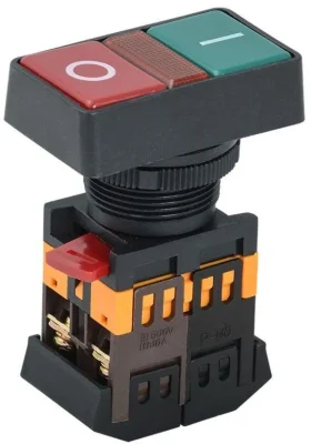 Кнопка PPBB-30N &amp;quot;I-O&amp;quot; d30мм 1з+1р 240В неон IEK BBD20-PPBB-K51