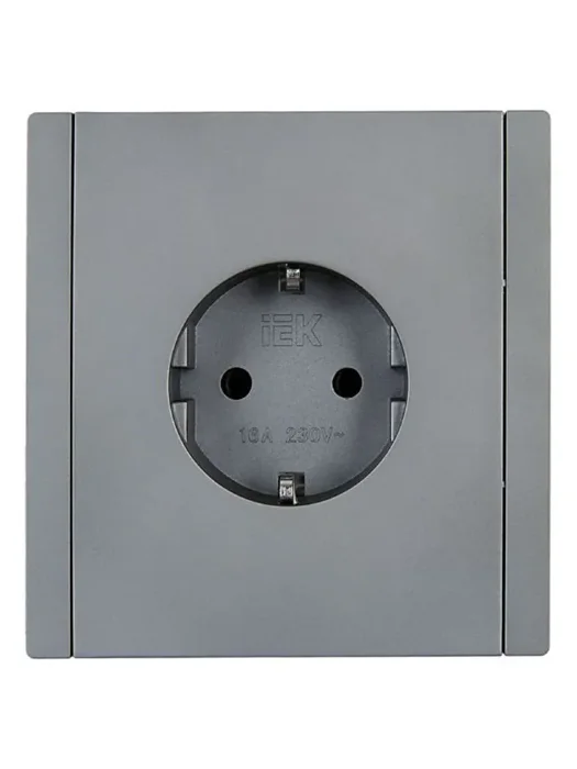 Розетка СП FORTE&PIANO FP516 16А с заземл. без защ. шторок винт. крепл. сталь IEK FP-R11-16-K46