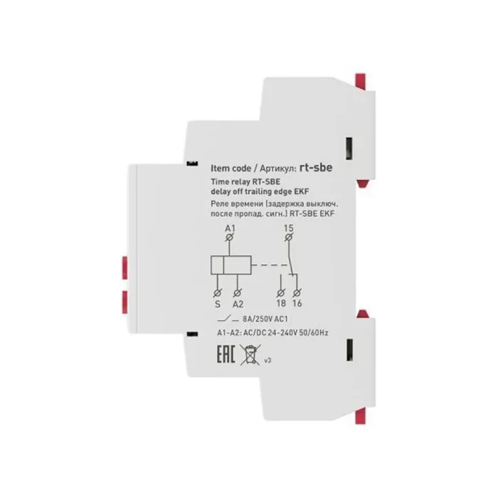 Реле времени RT-SBE задержка выключ. после пропад. сигнал. EKF rt-sbe