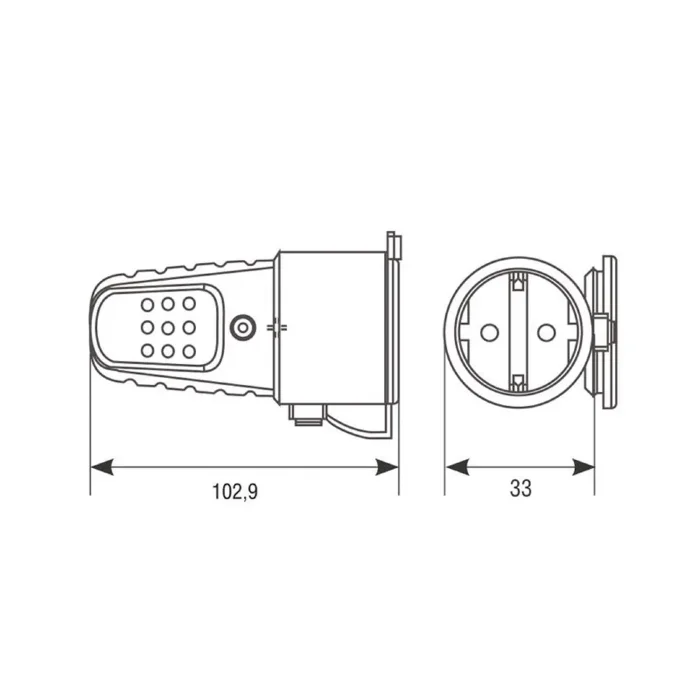 Разъем штепсельный 16А IP44 250В (еврослот) с заземл. каучук UNIVersal 602228