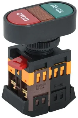 Кнопка APBB-22N &amp;quot;Пуск-Стоп&amp;quot; d22мм 1з+1р 240В неон IEK BBD11-APBB-K51