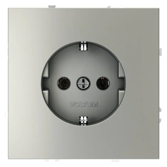 Розетка 1-м СП S70 16А с заземл. механизм сталь Voltum VLS040105