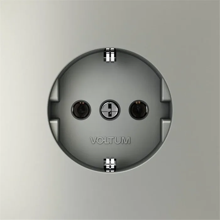 Розетка 1-м СП S70 16А с заземл. механизм сталь Voltum VLS040105