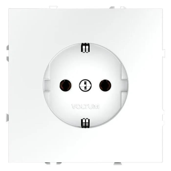 Розетка 1-м СП S70 16А с заземл. механизм бел. матов. Voltum VLS040102