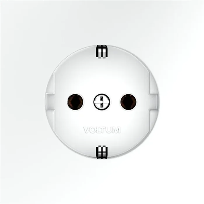 Розетка 1-м СП S70 16А с заземл. механизм бел. матов. Voltum VLS040102