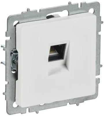 Розетка компьютерная СП BRITE РК11-БрАБ RJ45 кат.6 механизм арктич. бел. IEK BR-K10-2-K91