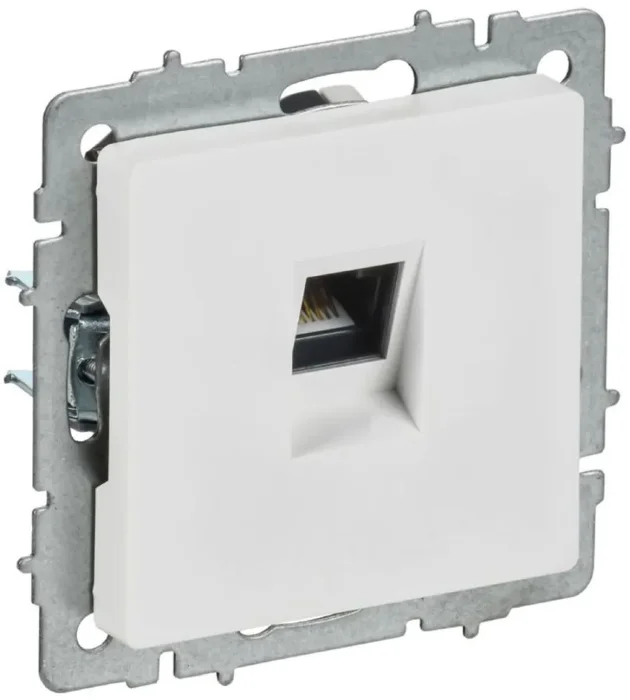 Розетка компьютерная СП BRITE РК11-БрАБ RJ45 кат.6 механизм арктич. бел. IEK BR-K10-2-K91