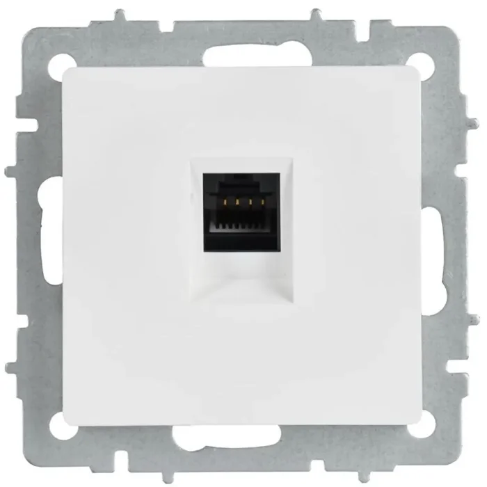 Розетка компьютерная СП BRITE РК11-БрАБ RJ45 кат.6 механизм арктич. бел. IEK BR-K10-2-K91