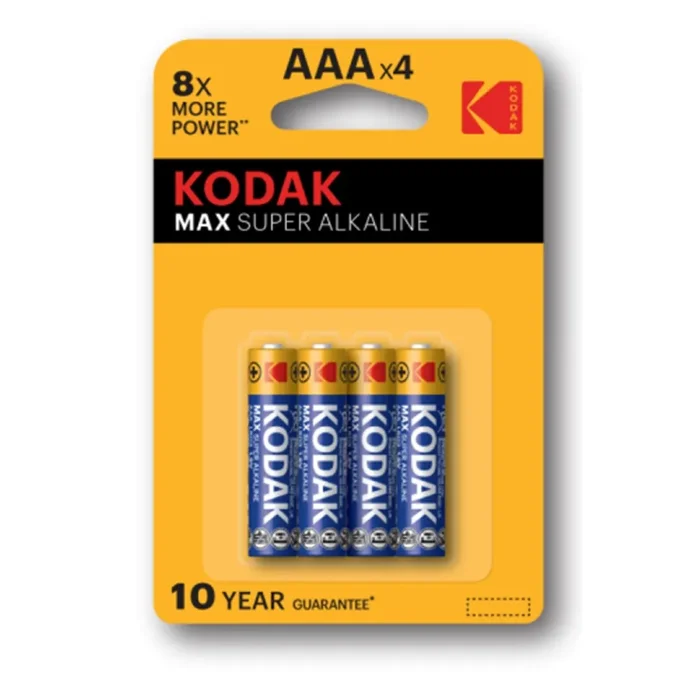 Элемент питания алкалиновый AAA/LR03 1.5В MAX SUPER Alkaline (блист.4шт) KODAK Б0005124