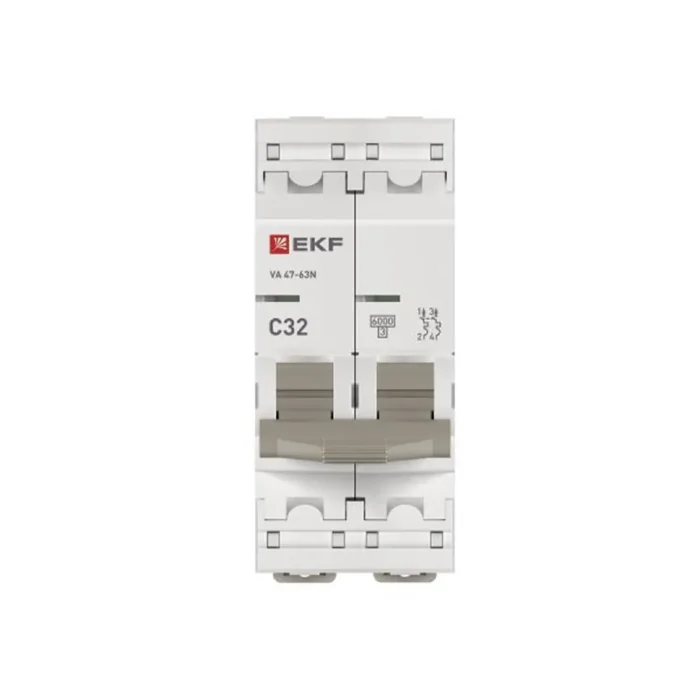 Выключатель автоматический модульный 2п C 32А 6кА ВА 47-63N PROxima EKF M636232C