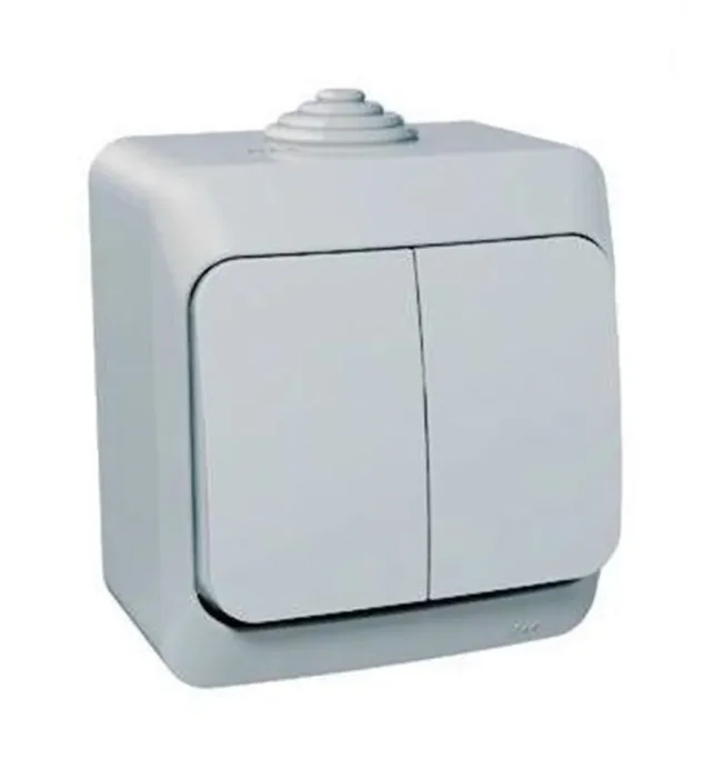 Выключатель 2-кл. ОП Этюд 10А IP44 10AX сер. SE BA10-042C