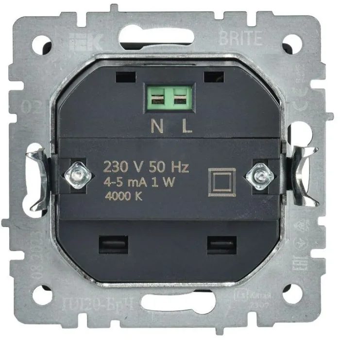 Подсветка светодиодная BRITE встраив. ПЛ20-БрЧ механизм черн. IEK BR-FL20-K02