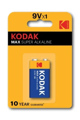 Элемент питания алкалиновый "крона" 6LR61 9В MAX SUPER Alkaline (блист. 1шт) KODAK Б0005130