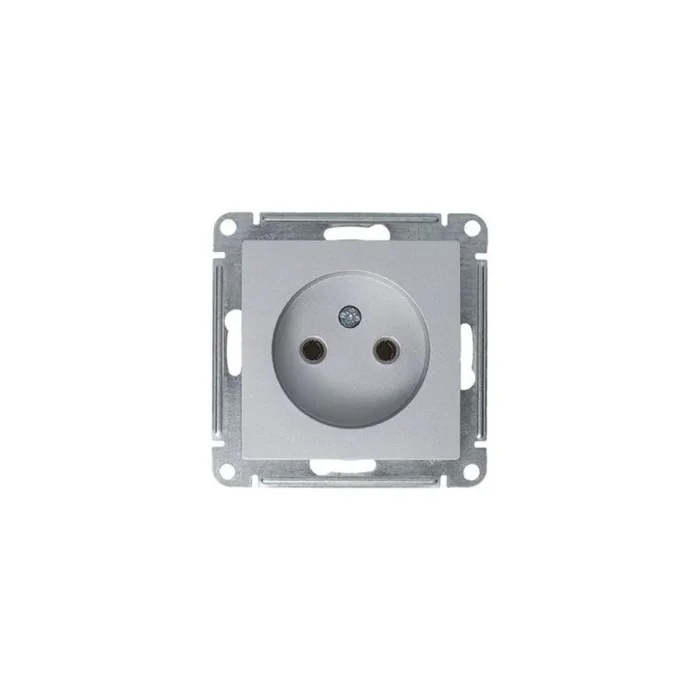 Розетка 1-м СП AtlasDesign 16А IP20 без заземл. без защ. шторок механизм алюм. SE ATN000341