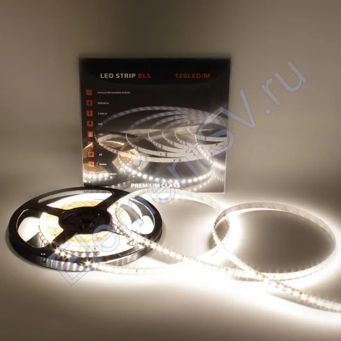 Светодиодная лента Class Premium, 2835, 120 led/m, day white, 24V, IP33, A351