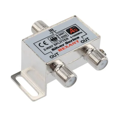 Делитель ТВ &quot;краб&quot; х2+3шт F &quot;BOX&quot; 5-1000 МГц &quot;Silver&quot; Rexant 05-6101