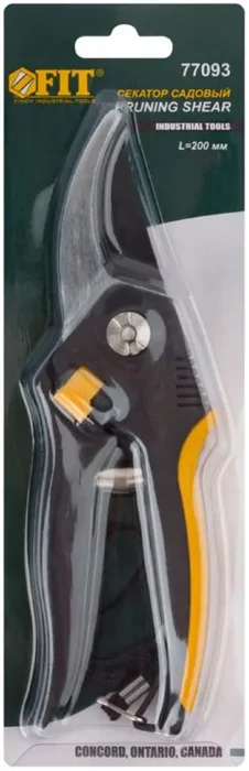 Секатор "Люкс" режущие кромки внахлест тефлон.покрытие лезвий прорезиненные ручки 200мм FIT 77093