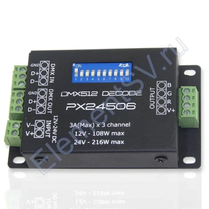 Декодер mini DMX -PX24506 DM3 (12-24V, 108-216W)