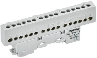 Шина L "фаза" изол. на универс. держ. 6х9-16-Ср TEKFOR IEK TF-NN10-16-KL-K03