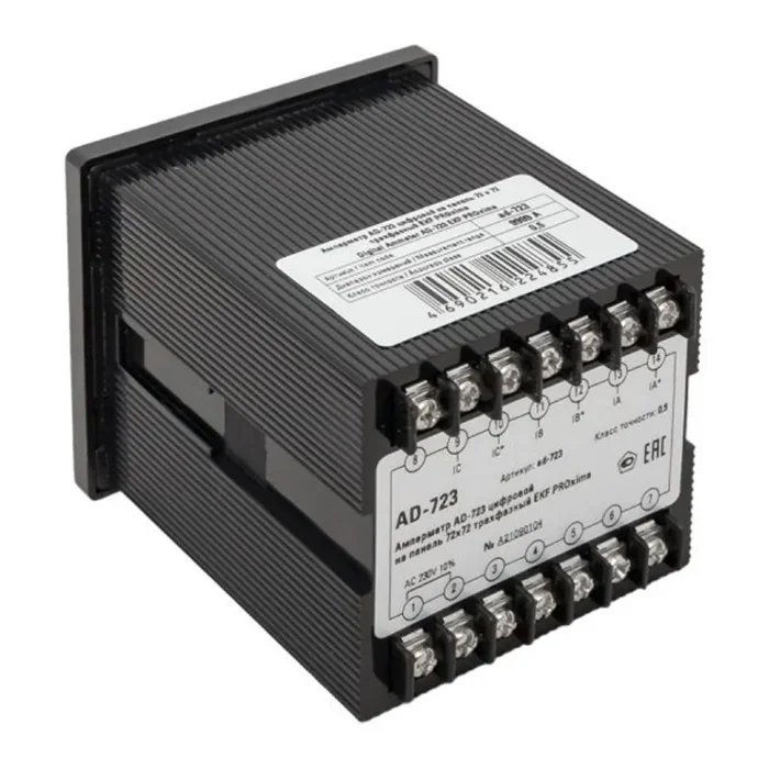 Амперметр цифровой AD-723 3ф на панель 72х72 EKF ad-723