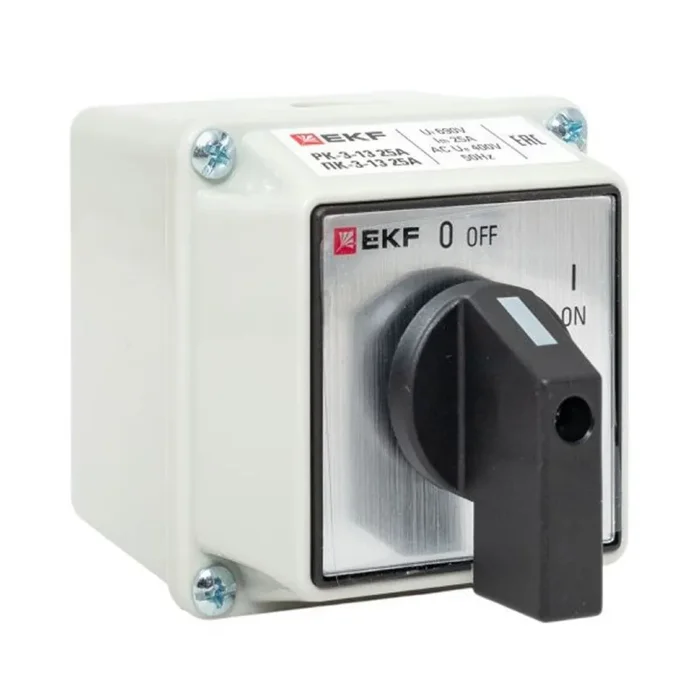 Переключатель кулачковый ПК-3-13 3П 25А "ВКЛ-ВЫКЛ" IP54 EKF pk-3-13-25