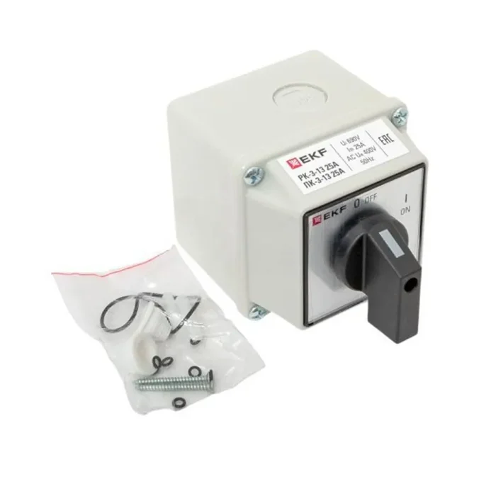 Переключатель кулачковый ПК-3-13 3П 25А "ВКЛ-ВЫКЛ" IP54 EKF pk-3-13-25