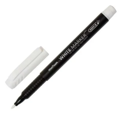 Маркер перманентный пулевидный 1.0мм бел. MunHwa Б0048238