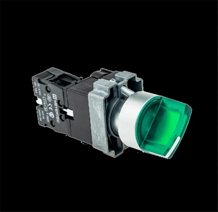 Переключатель с LED подсветкой 220В AC/DC зел. 2 полож. 1NO фикс. мет. MTB2-BK2363 ОВЕН 58214