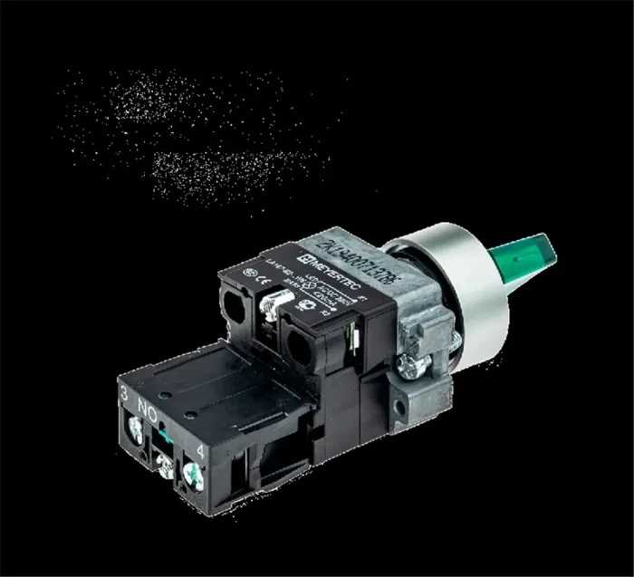 Переключатель с LED подсветкой 220В AC/DC зел. 2 полож. 1NO фикс. мет. MTB2-BK2363 ОВЕН 58214