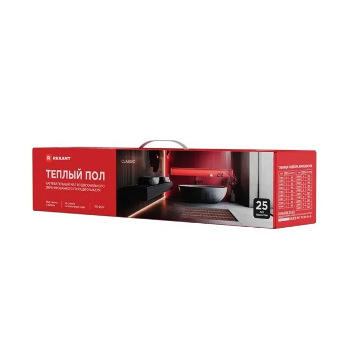 Комплект "Теплый пол" (мат) двухжил. 450Вт 0.5х6м 3кв.м Classic RNX-3-450 с экраном Rexant 51-0506-2
