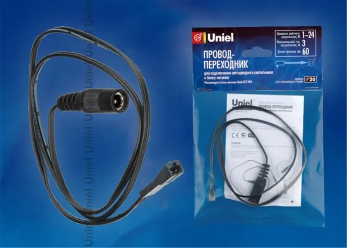 Коннектор для светодиодной ленты с блоком питания UCX-LJ1/E20-060 BLACK 1 POLYBAG 08197 Uniel 08197