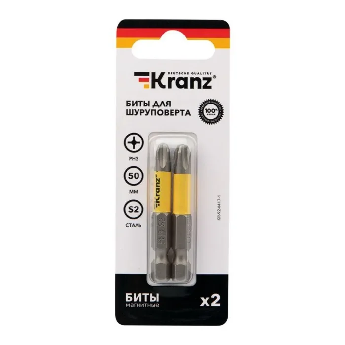 Бита для шуруповерта PH3х50мм (уп.2шт) Kranz KR-92-0417-1