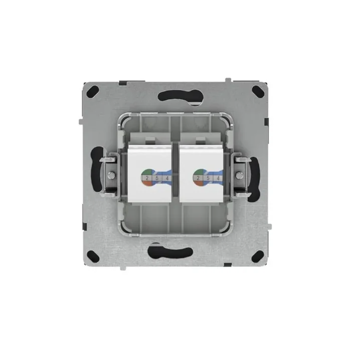 Розетка компьютерная 2-м KANT RJ45 кат.5E без шторки черн. уголь DKC 7012664