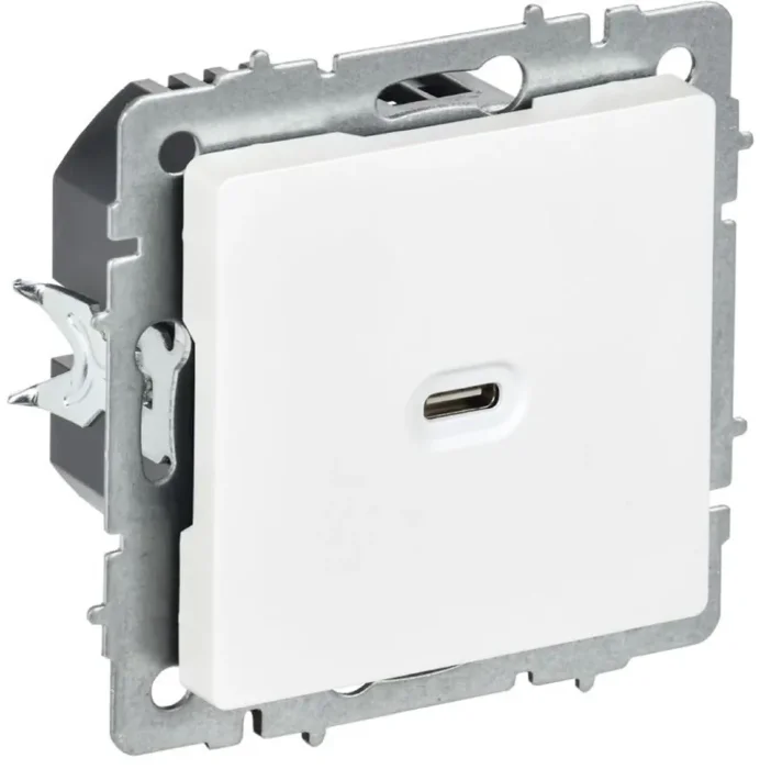 Розетка СП BRITE РЮ12-1-БрАБ USB C 65Вт высокоскор. заряд. арктич. бел. IEK BR-U13-065-K91