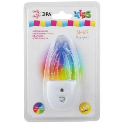 Светильник NN-619-LS-W ночник &quot;Пузырьки&quot; от сети с сенсором бел. ЭРА Б0019103