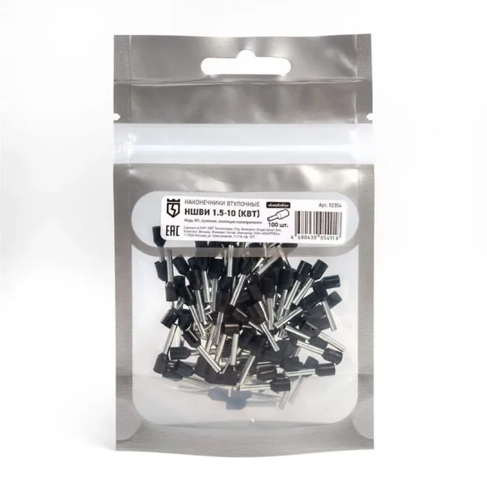 Наконечник штыревой втулочный изолированный НШВИ 1.5-10 КВТ 92304