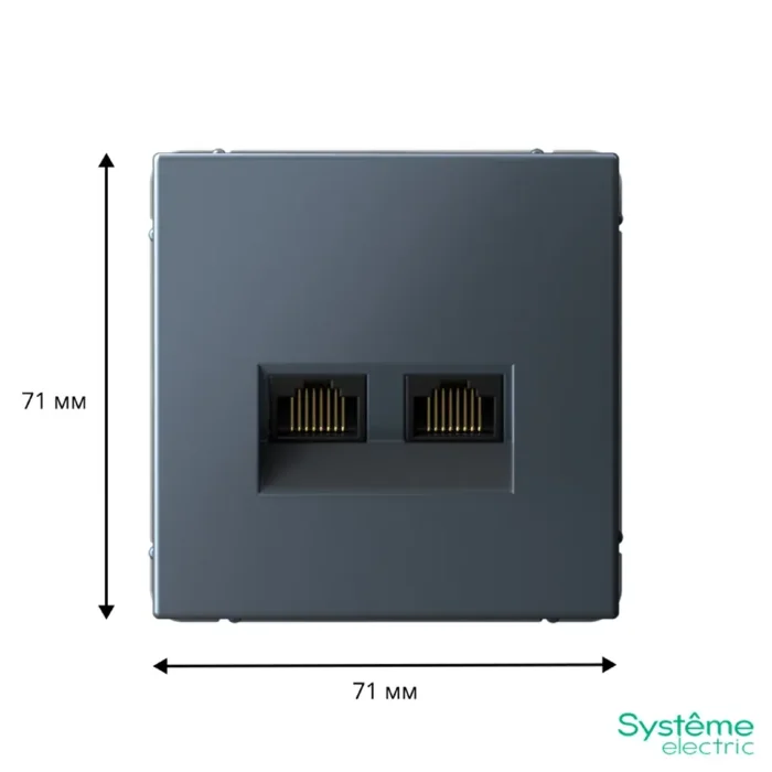 Розетка двойная компьютерная ArtGallery RJ45+RJ45 кат. 6A механизм грифель SE GAL000788