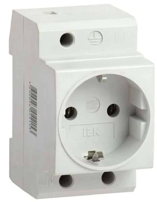 Розетка силовая РАр10-3-ОП с заземл. на DIN-рейку KARAT IEK MRD10-16
