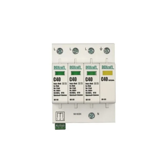 Ограничитель перенапряжения ОП-101 4п 40кА C 420В DEKraft 18018DEK