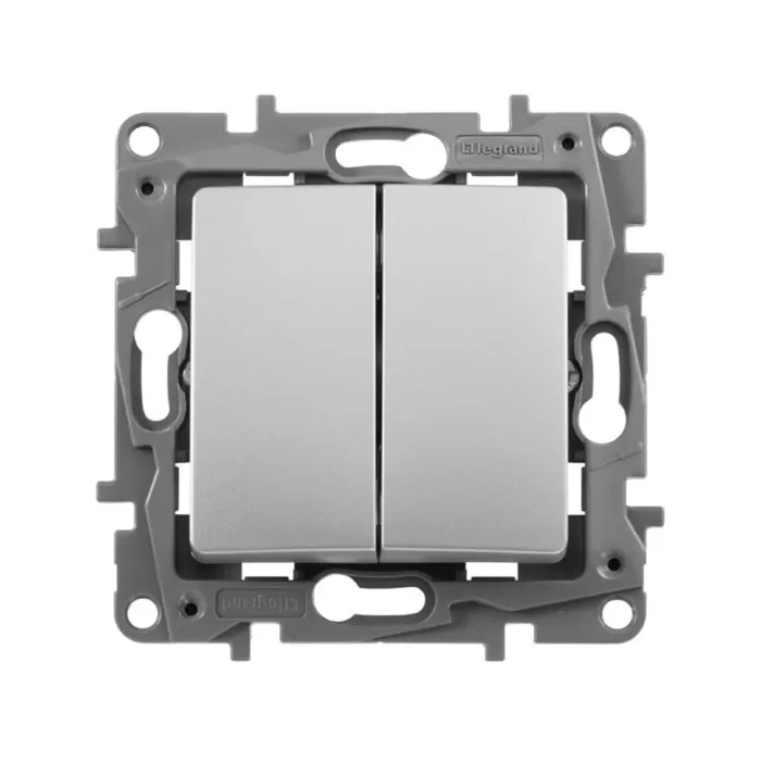 Выключатель 2-кл. СП Etika 10А IP20 250В 10AX авт. зажимы механизм алюм. IEK 672402