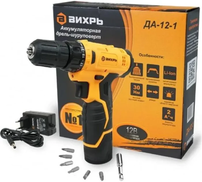 Дрель-шуруповерт аккумуляторная ДА-12-1 Вихрь 72/14/11